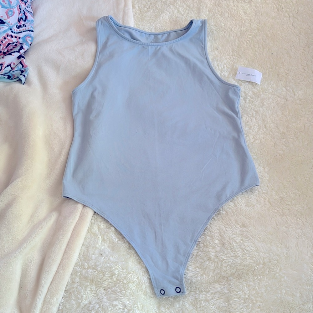 AEO light blue tank bodysuit sz L NWT
